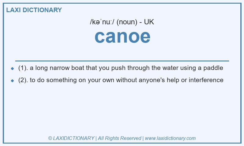 Definition canoe in British English
