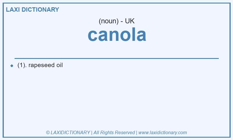 Definition canola in British English