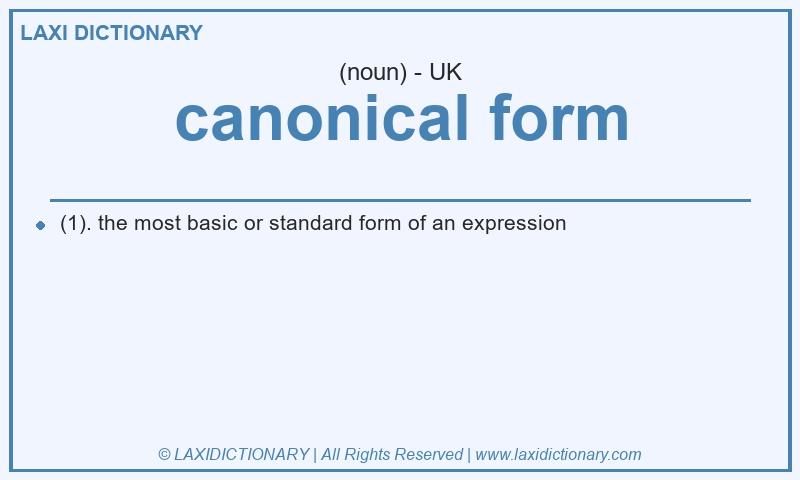 Definition canonical form in British English