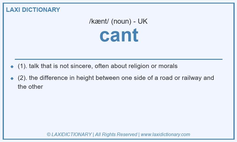 Definition cant in British English