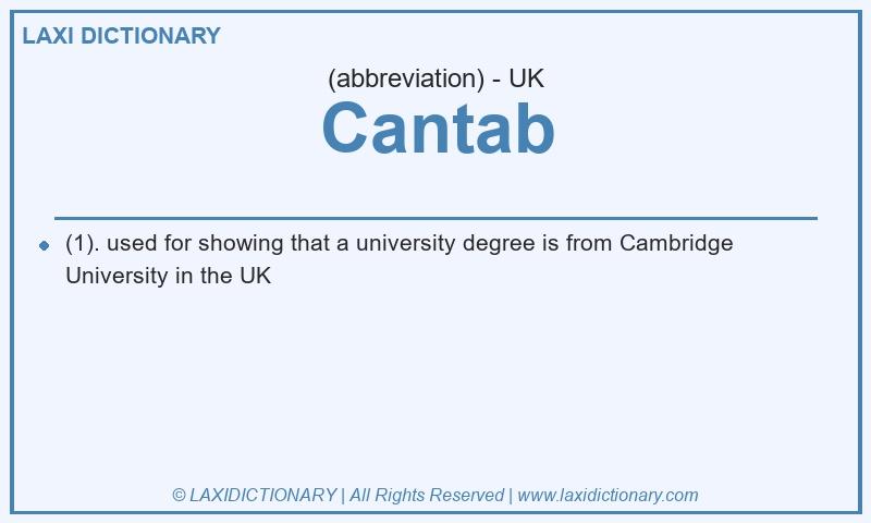 Definition Cantab in British English