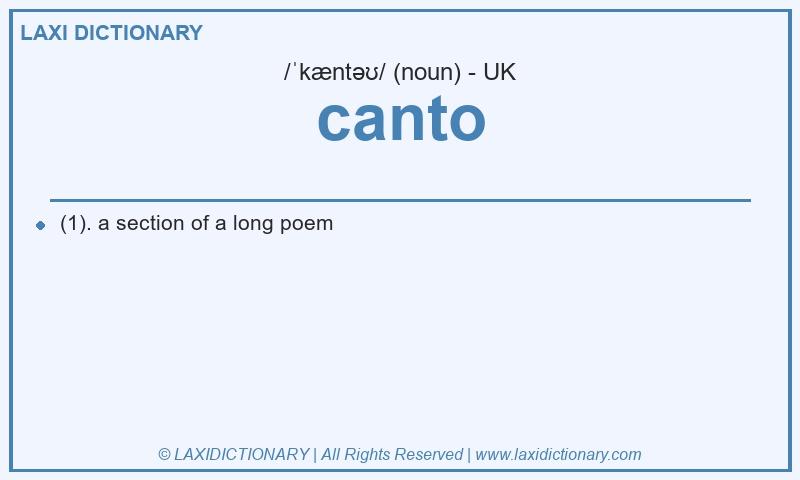 Definition canto in British English