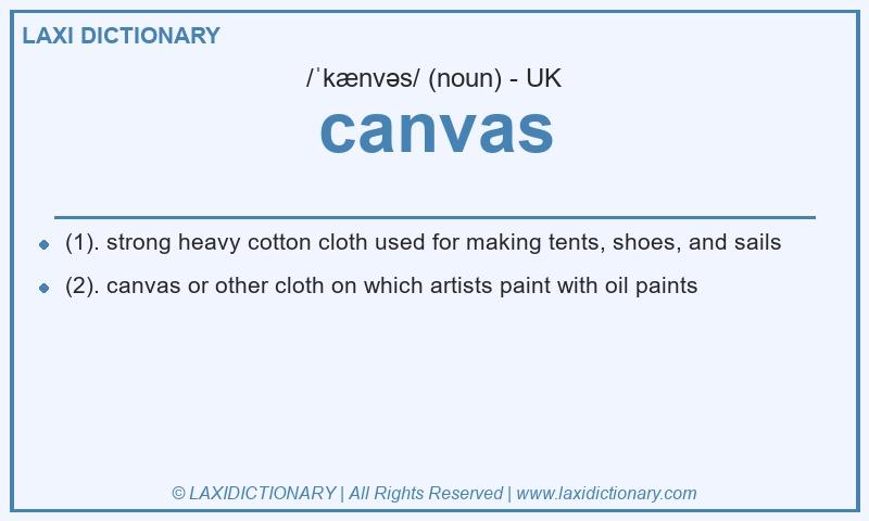 Definition canvas in British English