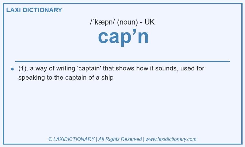 Definition cap’n in British English