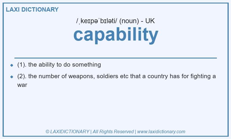 Definition capability in British English