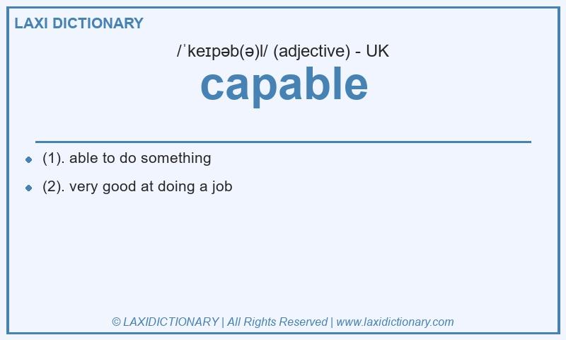 Definition capable in British English
