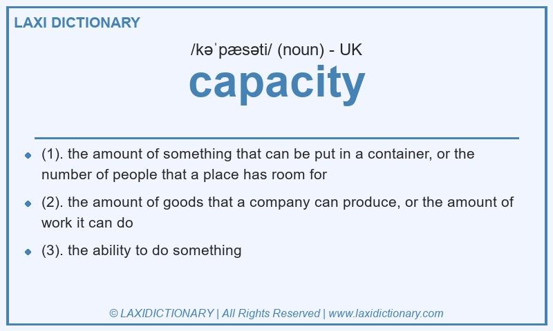 Definition capacity in British English
