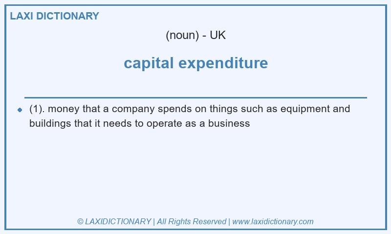 Definition capital expenditure in British English