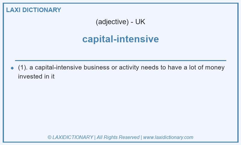Definition capital-intensive in British English