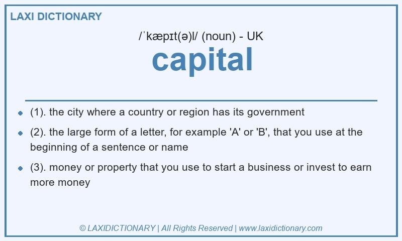 Definition capital in British English