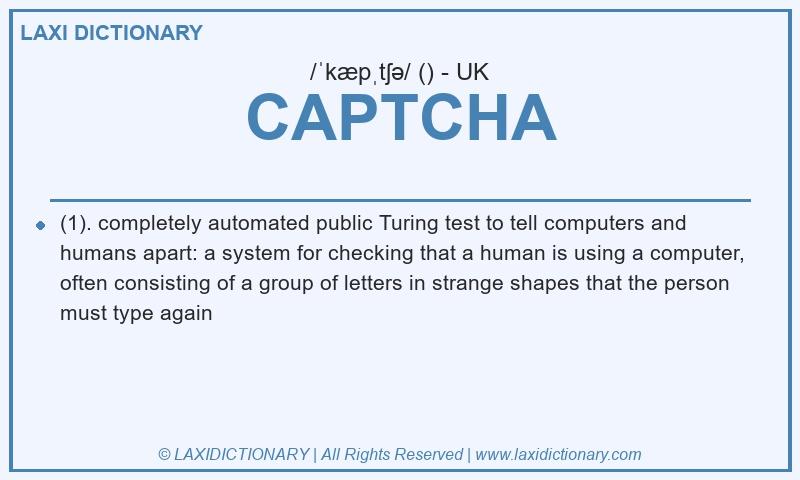 Definition CAPTCHA in British English