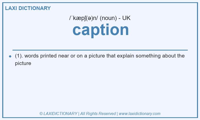 Definition caption in British English