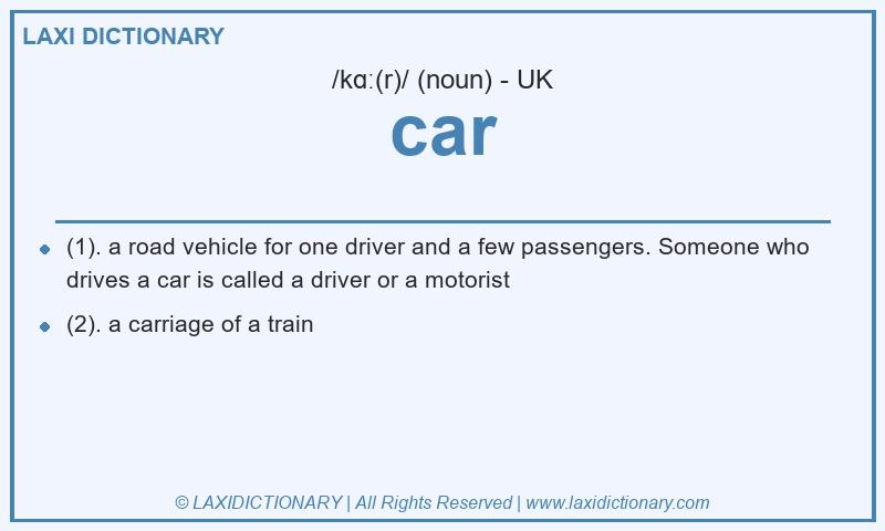 Definition car in British English
