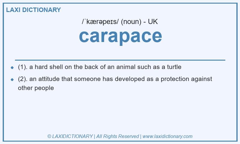 Definition carapace in British English
