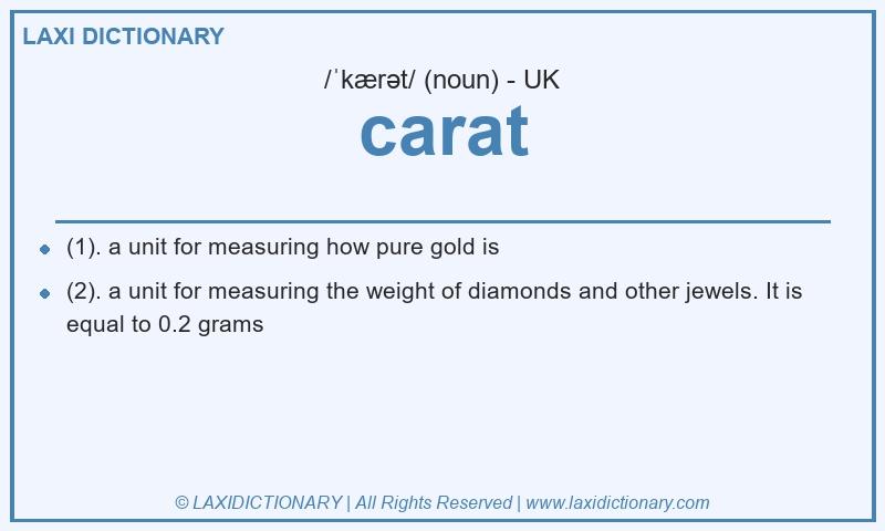 Definition carat in British English