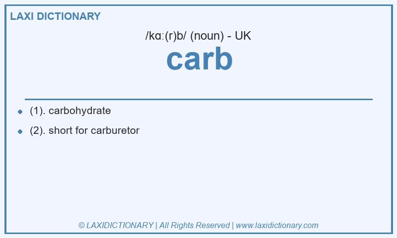 Definition carb in British English