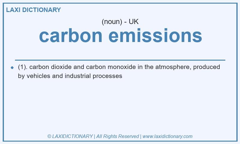 Definition carbon emissions in British English