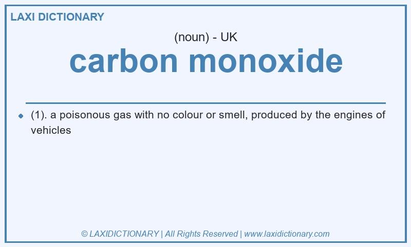 Definition carbon monoxide in British English