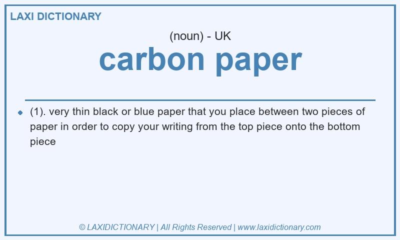 Definition carbon paper in British English