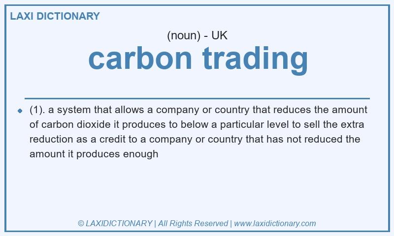 Definition carbon trading in British English