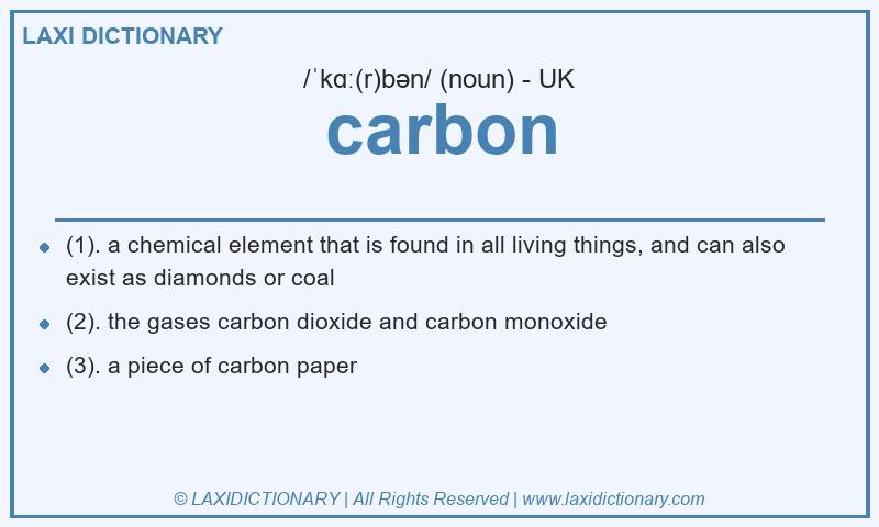 Definition carbon in British English