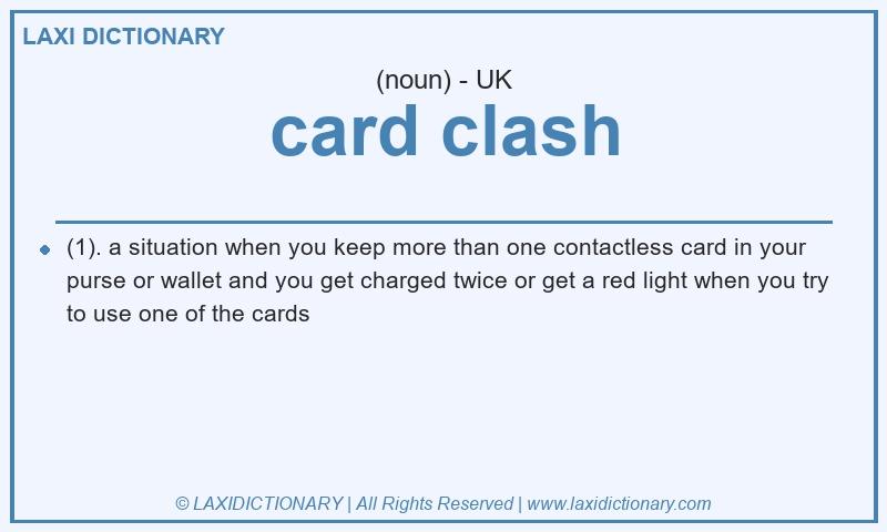 Definition card clash in British English