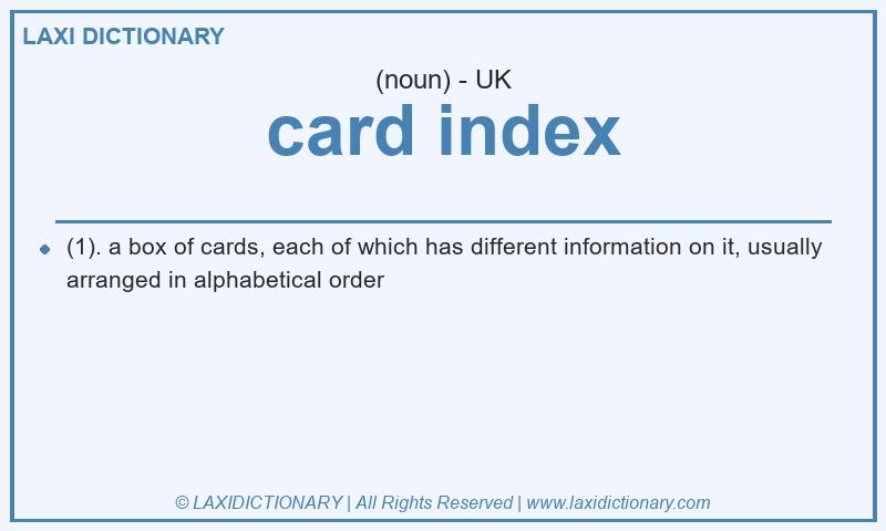 Definition card index in British English