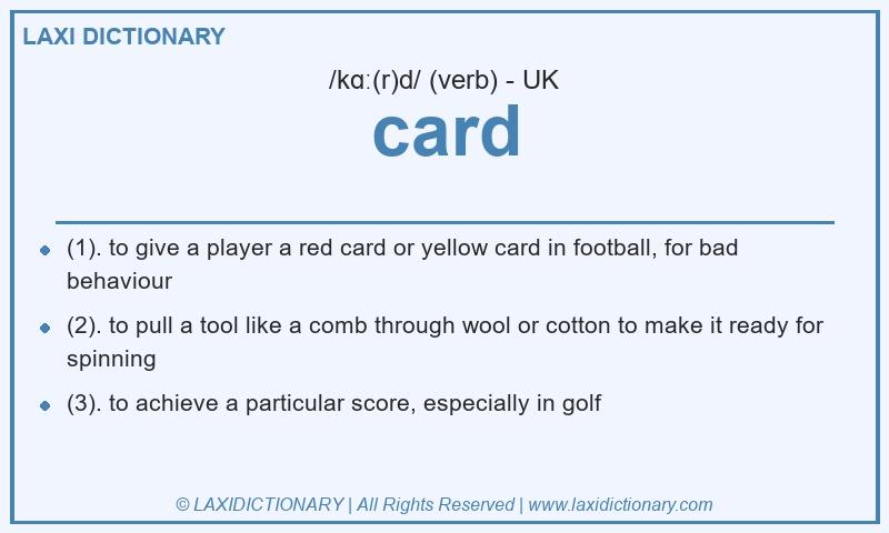 Definition card in British English