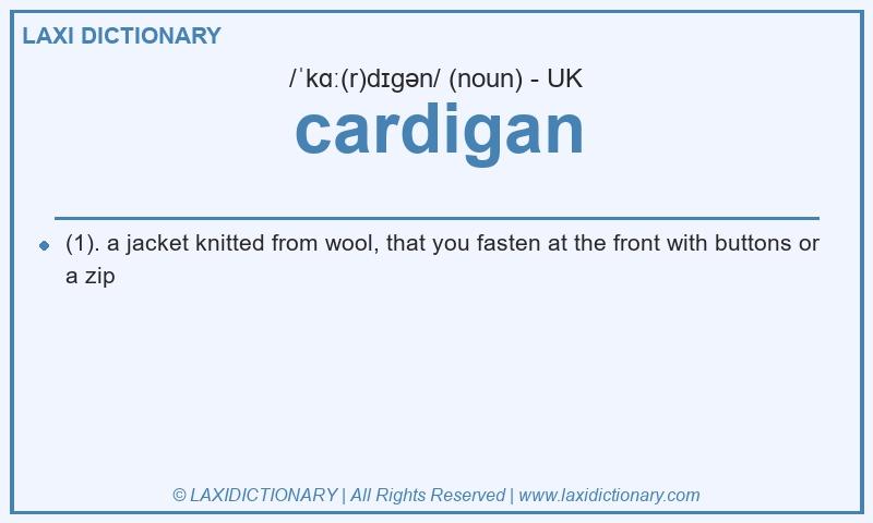 Definition cardigan in British English