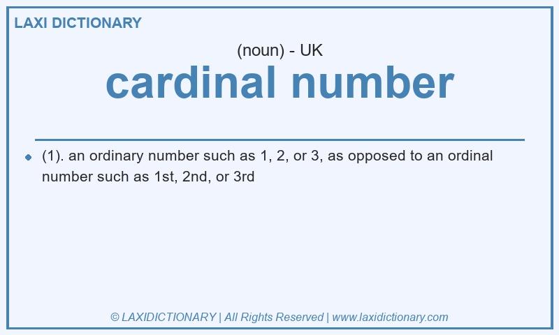 Definition cardinal number in British English