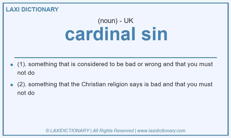 Definition cardinal sin in British English