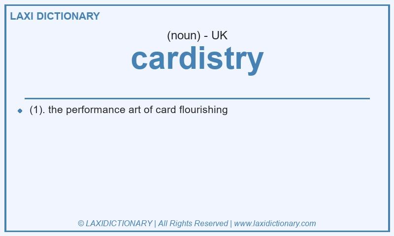 Definition cardistry in British English