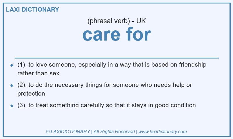 Definition care for in British English