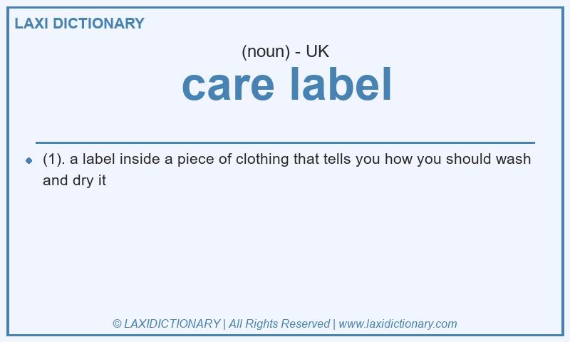 Definition care label in British English