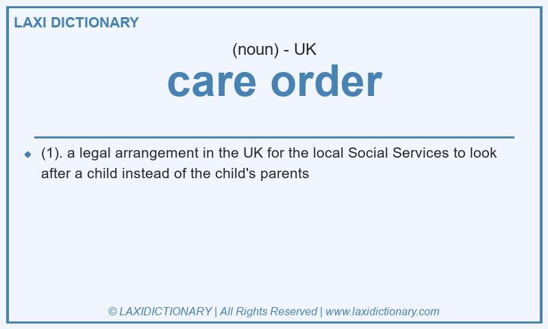 Definition care order in British English