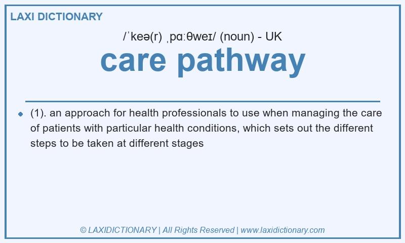 Definition care pathway in British English