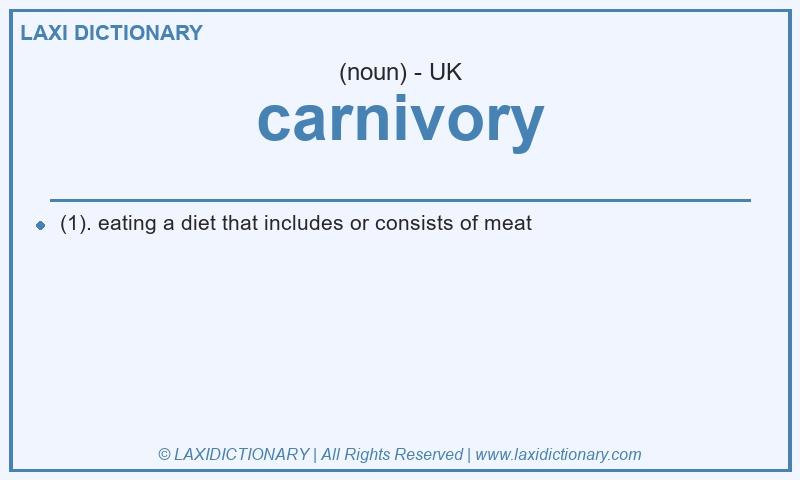 Definition carnivory in British English