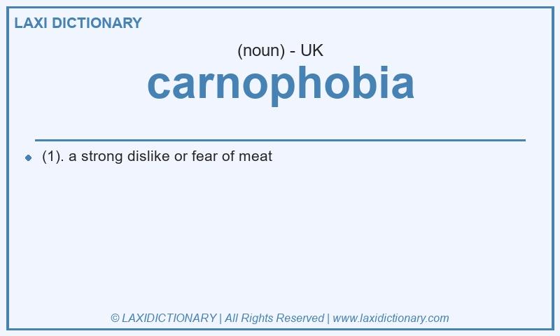 Definition carnophobia in British English
