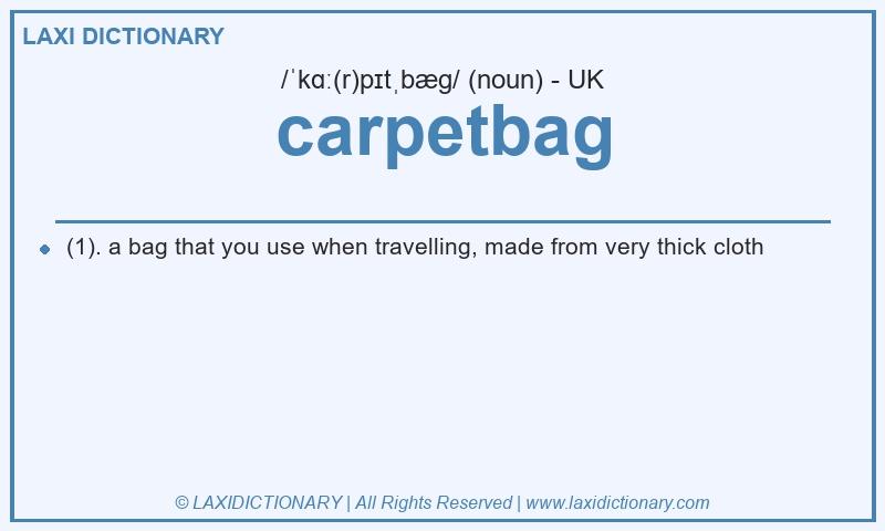 Definition carpetbag in British English