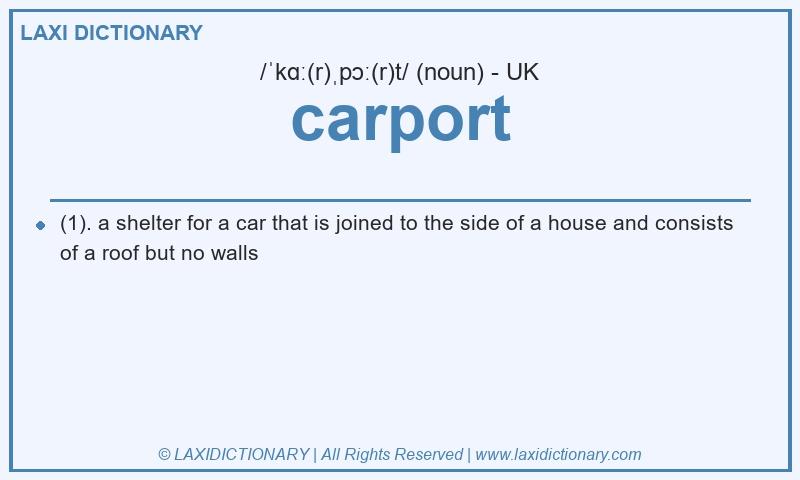 Definition carport in British English