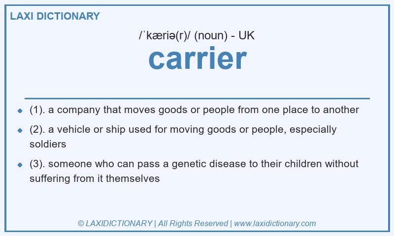 Definition carrier in British English