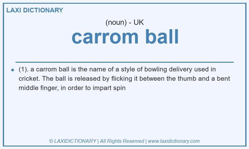 Definition carrom ball in British English
