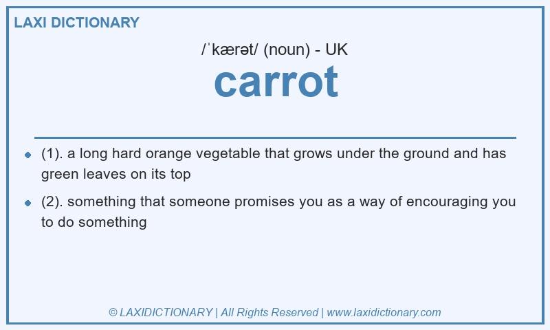 Definition carrot in British English