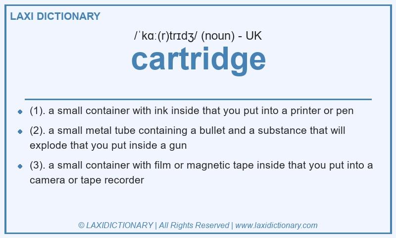 Definition cartridge in British English