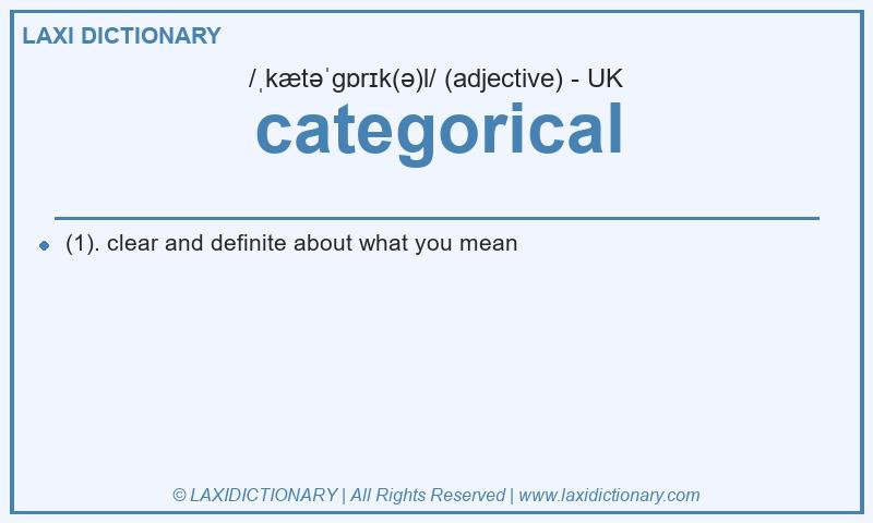Definition categorical in British English