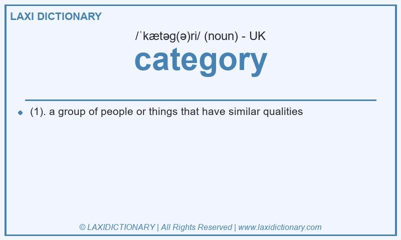 Definition category in British English