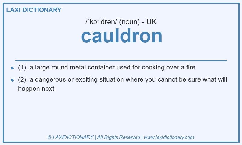 Definition cauldron in British English