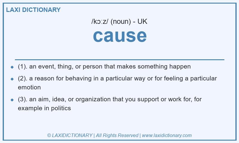 Definition cause in British English