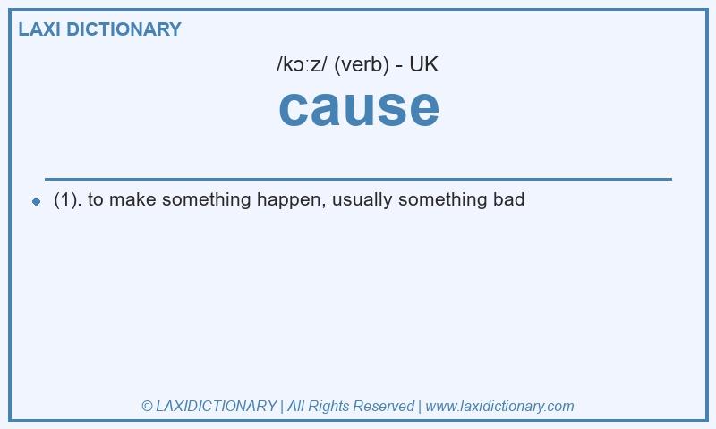 Definition cause in British English