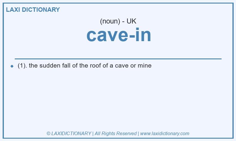 Definition cave-in in British English